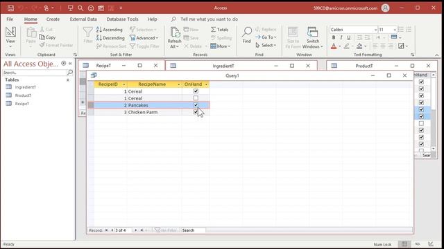 Chef's Kitchen Helper. Using Microsoft Access to Determine Possible Meals Based on Available Stock. смотреть онлайн