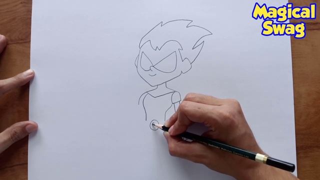 How to Draw Robin from Teen Titans Go || Step by Step смотреть онлайн