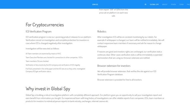 Global Spy (SPY) Обзор от ICO Каталог смотреть онлайн