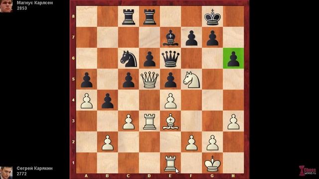 Матч Карлсен - Карякин 2016. Тай-брейк. Партия 1 смотреть онлайн