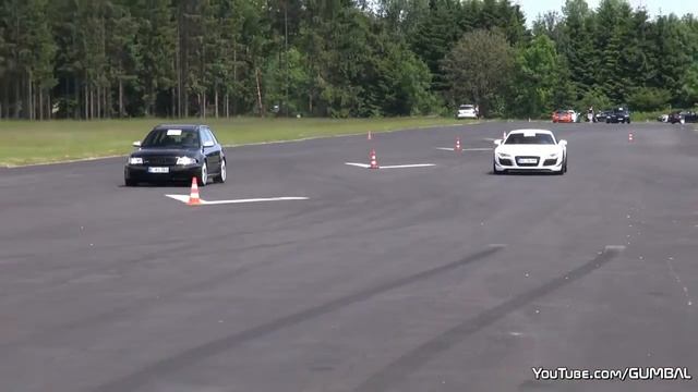 Audi R8 V8 vs BMW M6 V10 vs Audi RS4 смотреть онлайн