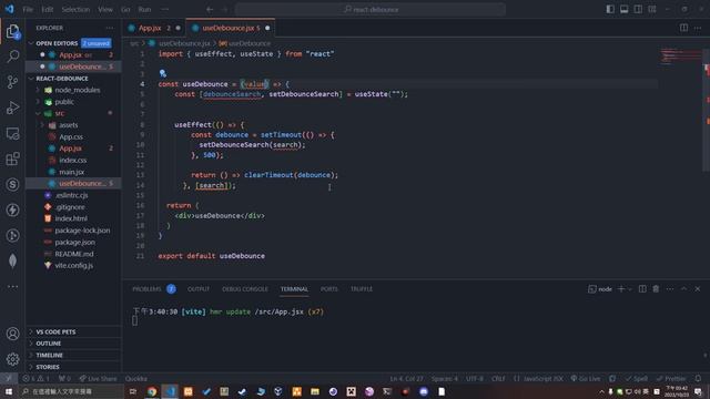 React教學 - 實作 Debounce Function 與 useDebounce (debounce, custom hook) смотреть онлайн
