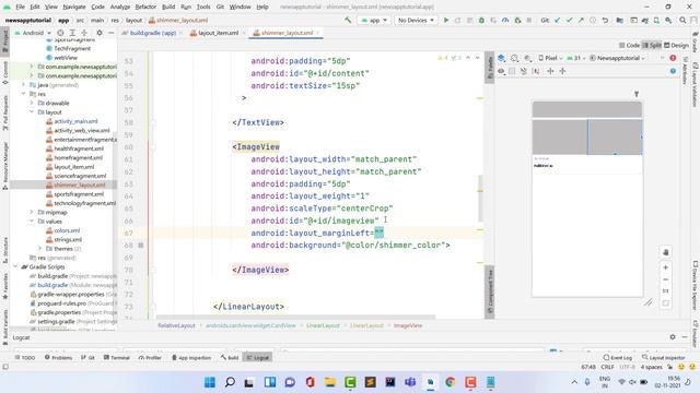 shimmer effect in android studio | shimmer effect recycler view android | Tech Projects смотреть онлайн