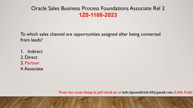 Oracle Sales Business Process Foundations Associate Rel 2 (1Z0-1108-2) | Latest Dumps смотреть онлайн