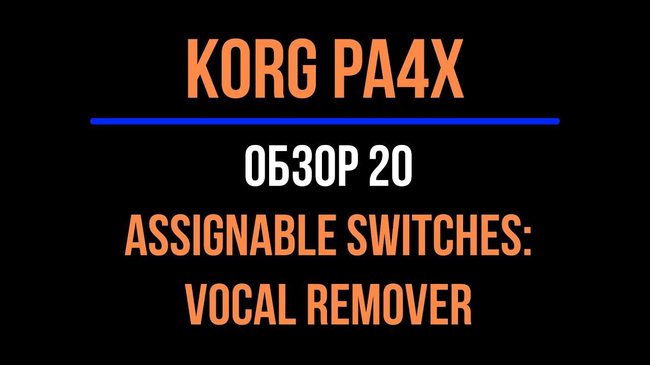 KORG Pa4X #20 ASSIGNABLE SWITCHES - VOCAL REMOVER 2021-0921