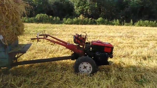 Сенокос самодельным минитрактором . Возим сено) смотреть онлайн