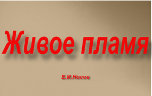 "Живое пламя"-пересказ рассказа Е.И.Носова.