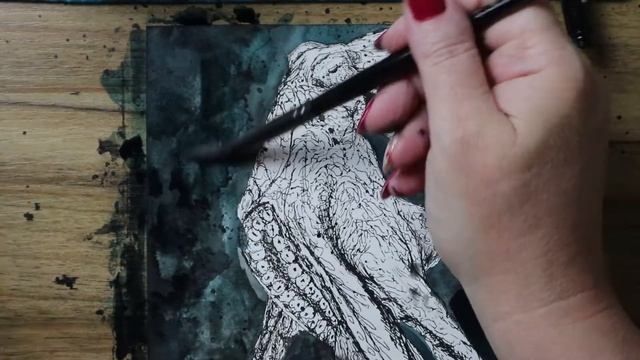TIME LAPSE Octopus Ink drawing / Inktober 52 2021 week 21 OCTOPUS смотреть онлайн