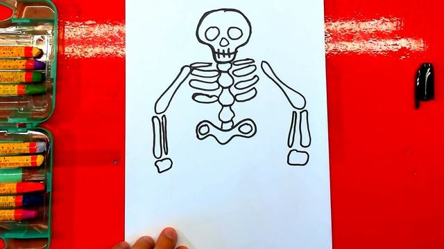 СКЕЛЕТ мы рисуем ЛЕТОМ для детей смотреть онлайн