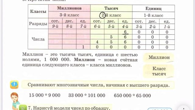Математика 3 класс 6 урок. Счёт тысячами до 1000000. 1-9 примеры смотреть онлайн