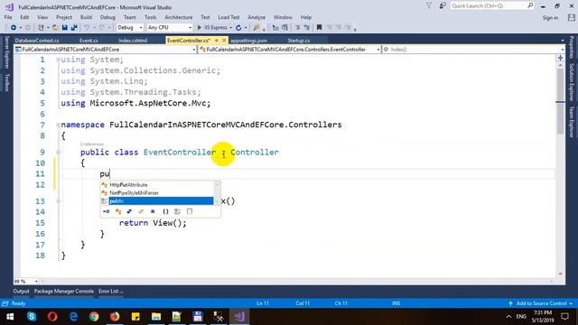 Using FullCalendar in ASP.NET Core MVC and Entity Framework Core смотреть онлайн