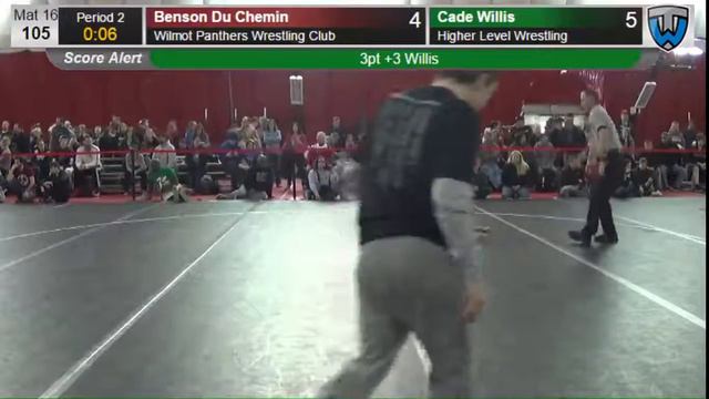 105 Benson Du Chemin Wilmot Panthers Wrestling Club vs Cade Willis Higher Level Wrestling 647502010 смотреть онлайн