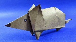 Как сделать мышку из бумаги  Оригами мышь