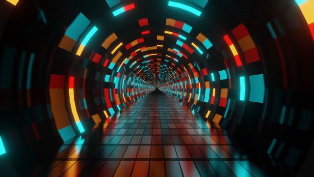 The charm of symmetry and infinity: a colorful light tunnel смотреть онлайн