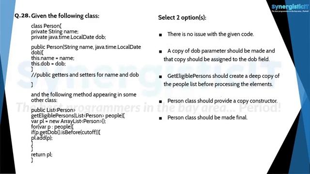 FREE Java Test - Part 10 | SynergisticIT смотреть онлайн