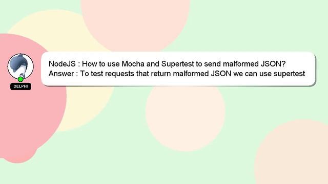 NodeJS : How to use Mocha and Supertest to send malformed JSON? смотреть онлайн