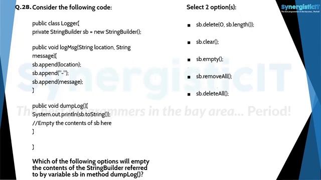FREE Java Test - Part 11 | SynergisticIT смотреть онлайн