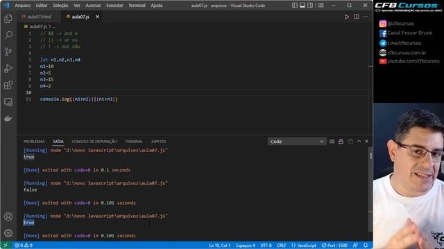 Operadores Lógicos em Javascript, aprendendo a usar! - Curso de Javascript Moderno - Aula 07 смотреть онлайн