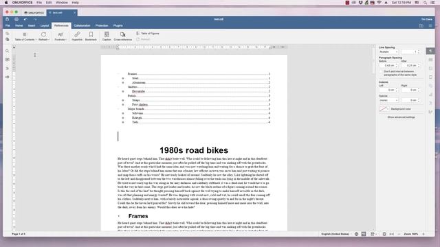 OnlyOffice Quick Video: Inserting a table of contents смотреть онлайн