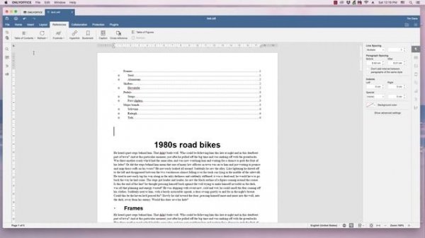 OnlyOffice Quick Video: Inserting a table of contents