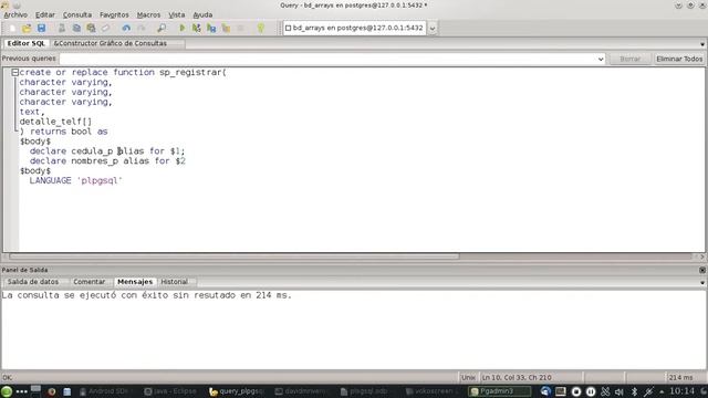 Como realizar funciones en postgreSQL con parametros Arrays смотреть онлайн