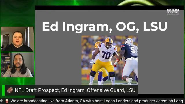 🏈 NFL Draft Prospect, Ed Ingram, Offensive Guard, LSU with Logan and Jeremiah смотреть онлайн