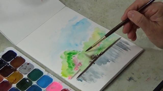 How to draw a landscape easily and simply смотреть онлайн