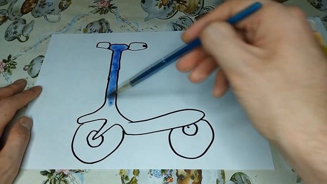 Draw a picture of a samokad /Bolalar uchun samokat chizish/ Рисуем самокат для детей сурет салып смотреть онлайн