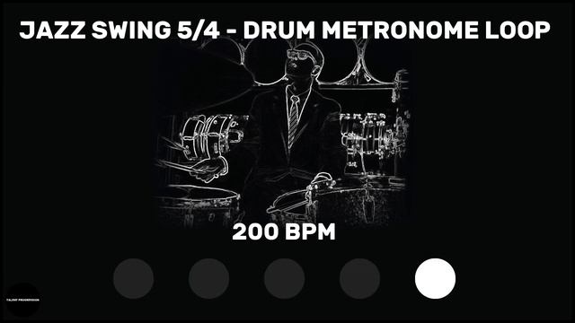 Jazz Swing 5/4 | Drum Metronome Loop | 200 BPM смотреть онлайн