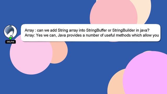 Array : can we add String array into StringBuffer or StringBuilder in java? смотреть онлайн