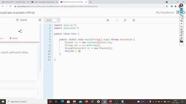 Detect Duplicate Brackets in an expression in JAVA смотреть онлайн