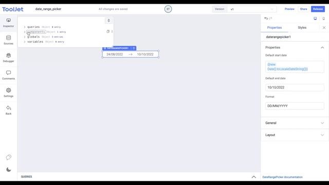 ToolJet- How to use Date Range Picker widget смотреть онлайн