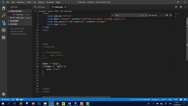 #web_coding #php #darija 9/ PHP Les bases de PHP Condition partie (1)darija смотреть онлайн