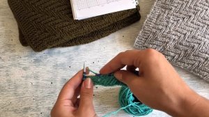 Мужской шарф спицами. Очень простой двухсторонний узор. Порядное описание рисунка.