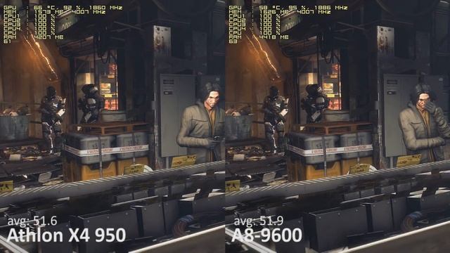 AMD Athlon X4 950 vs. AMD A8-9600 in 10 Games with GeForce GTX 1060 смотреть онлайн