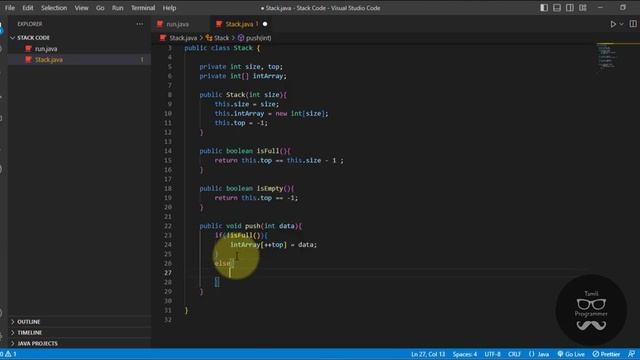 Stack with Array | Static Stack | Tutorial in Tamil | Tamil Programmer смотреть онлайн