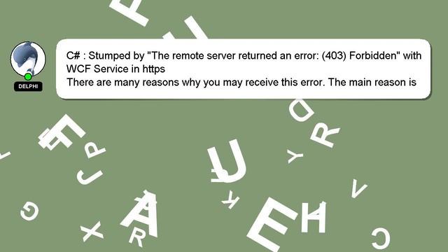 C# : Stumped by "The remote server returned an error: (403) Forbidden" with WCF Service in https смотреть онлайн