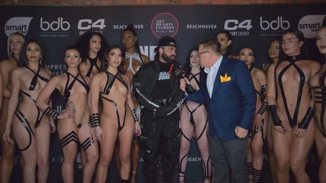 Drakhan Blackhart Of Blacktape Project Interviewed W/models On The Red Carpet After NYFW Runway Sho