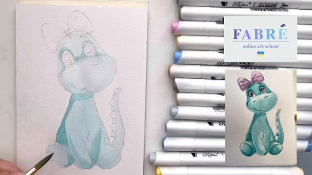 динозаврик| как нарисовать смотреть онлайн