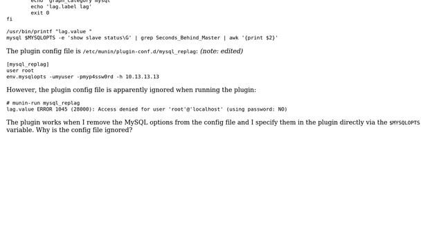Unix & Linux: Why is the config file in /etc/munin/plugin-conf.d/ ignored? (2 Solutions!!) смотреть онлайн
