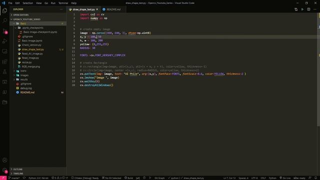 Let's Draw text, and shape with Opencv Python смотреть онлайн