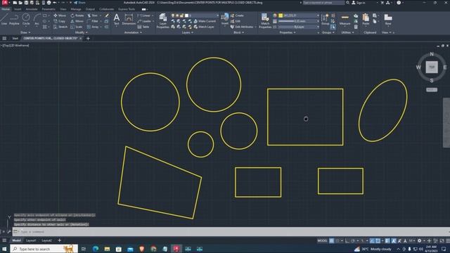 AutoCAD Lisp Tutorial: Creating Automatic Center Points for Multiple Objects смотреть онлайн