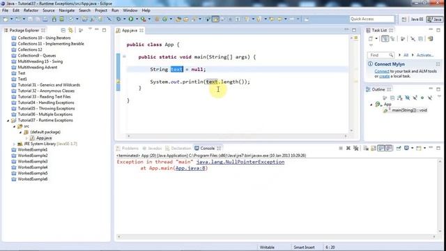 Learn Java Tutorial for Beginners, Part 37: Runtime Exceptions смотреть онлайн