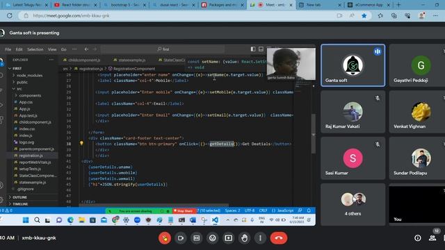 React Js Class with Register form input data fetch in смотреть онлайн