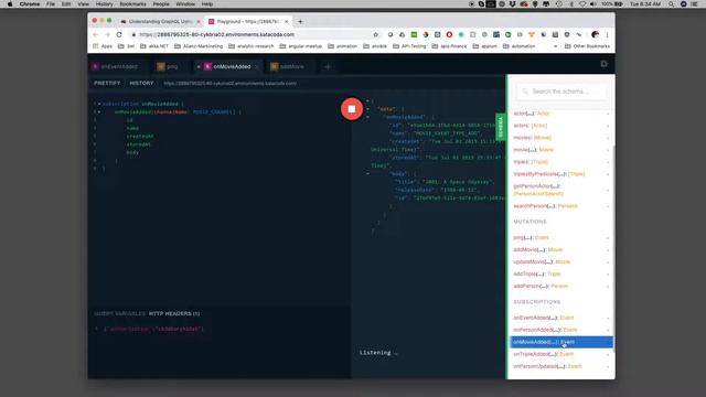 Learning GraphQL on Katacoda: Step 6 - More on Subscriptions смотреть онлайн