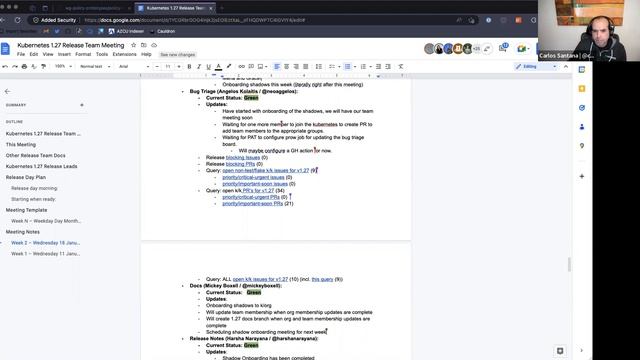 Kubernetes Release Team Meeting for 20220118 (1.27) смотреть онлайн