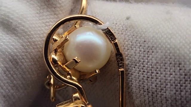 Серьги с жемчугом из коллекции #СССР #золото583 #раритет #топазсамара смотреть онлайн