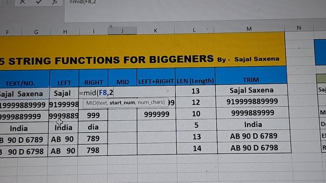 Excel String functions(2) смотреть онлайн
