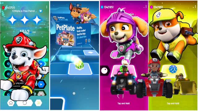 Marshall Vs Everest Vs Skye Vs Rubble ||Tiles Hop EDM Rush 🎯 смотреть онлайн