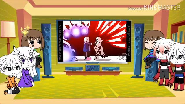 Реакция Undertale на Undervers +US Papyrus и UF Papyrus/gacha Life /